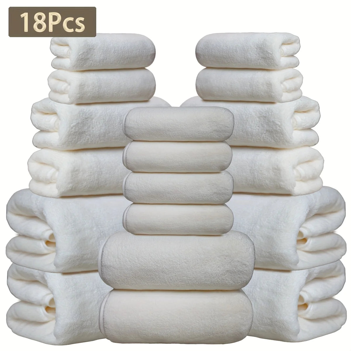 15 Colors, 18-Piece Coral Fleece Bath Towel Set, 4 Bath Towels 4 Hand Towels 10 Washcloths, Ultra Soft Plush Bathroom Towels Set....