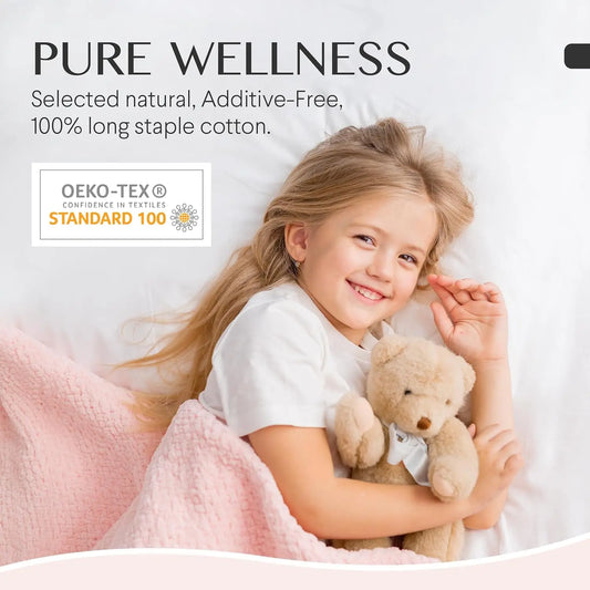 100% Cotton Fitted Sheet, White Deep Pocket Mattress Sheet, Twin, Twin XL, Full, King