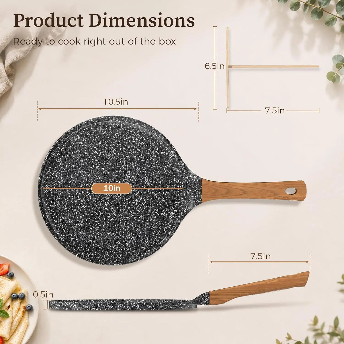 10-Inch Nonstick Crepe Pan with Wooden Spreader.....