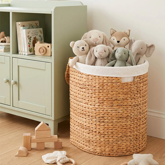 Water Hyacinth Woven Wicker Half‑Circle Laundry Hamper, Anti‑Mildew, 16.9×13.8×20.5 Inch