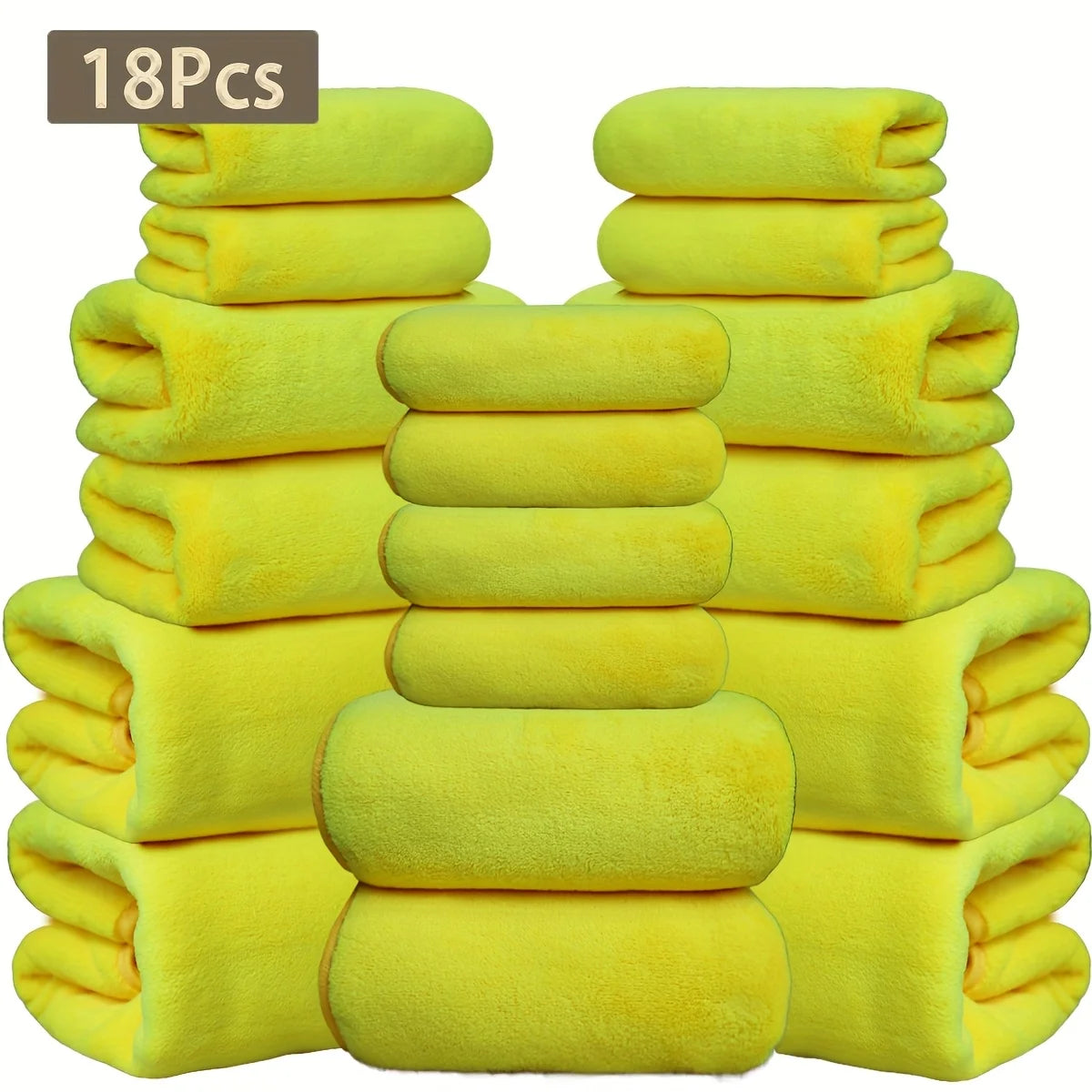 15 Colors, 18-Piece Coral Fleece Bath Towel Set, 4 Bath Towels 4 Hand Towels 10 Washcloths, Ultra Soft Plush Bathroom Towels Set....