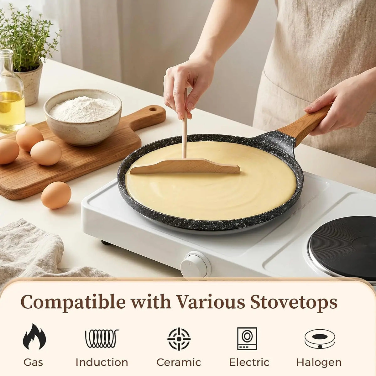 10-Inch Nonstick Crepe Pan with Wooden Spreader.....