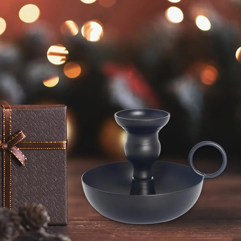 Black Candle Holder Wrought Iron With Vintage Charm.....