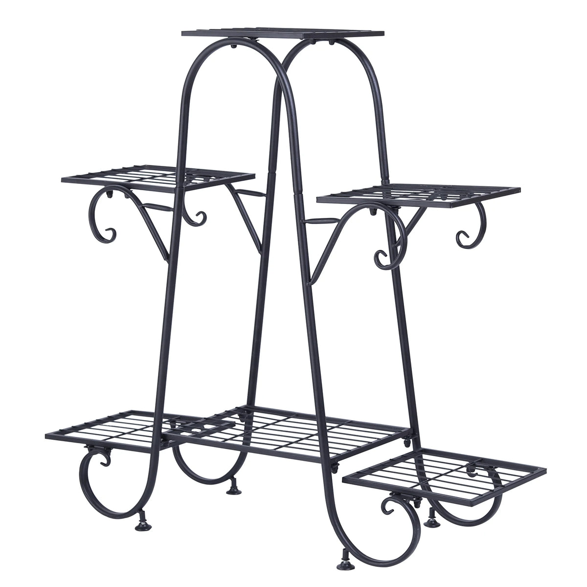 6 Tiers Metal Plant Stand for Indoor and Outdoor. Black....
