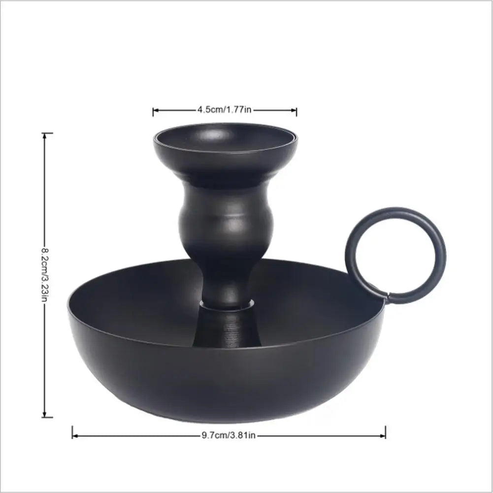 Black Candle Holder Wrought Iron With Vintage Charm.....