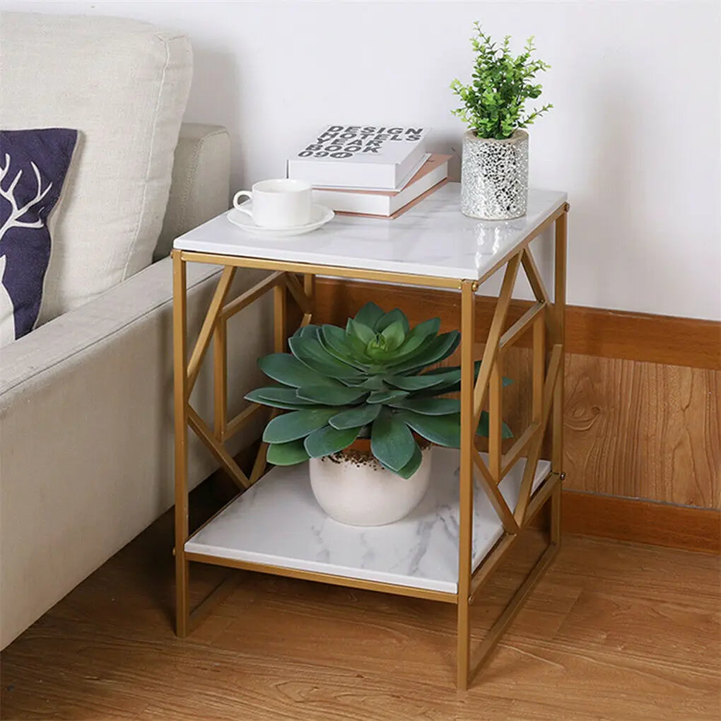 Luxury Marble Coffee Table Gold Frame...