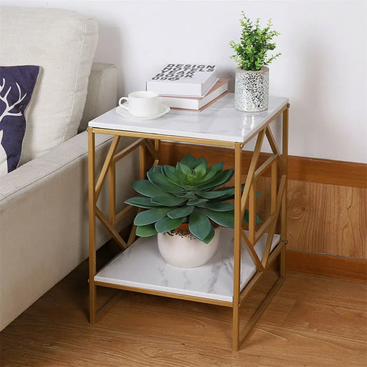 Luxury Marble Coffee Table Gold Frame...