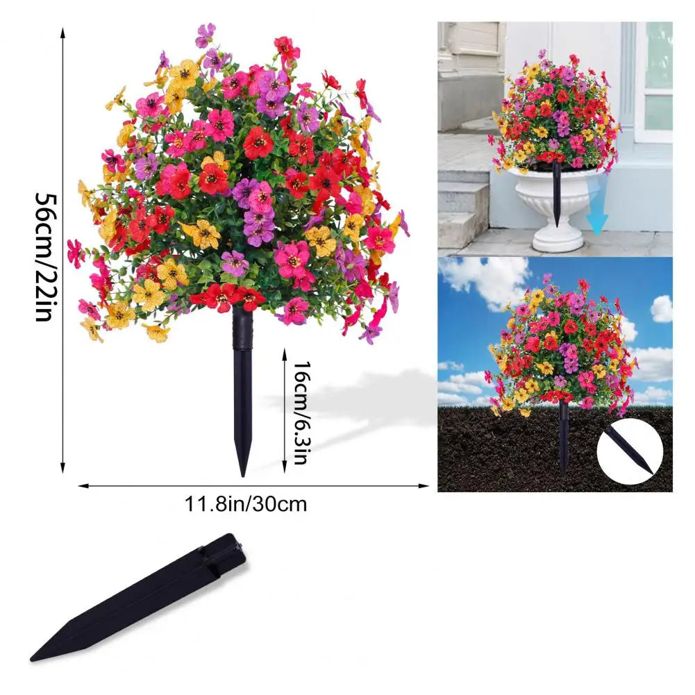 1/2Pcs Artificial Violets Flower with Stake Indoor Outdoor....