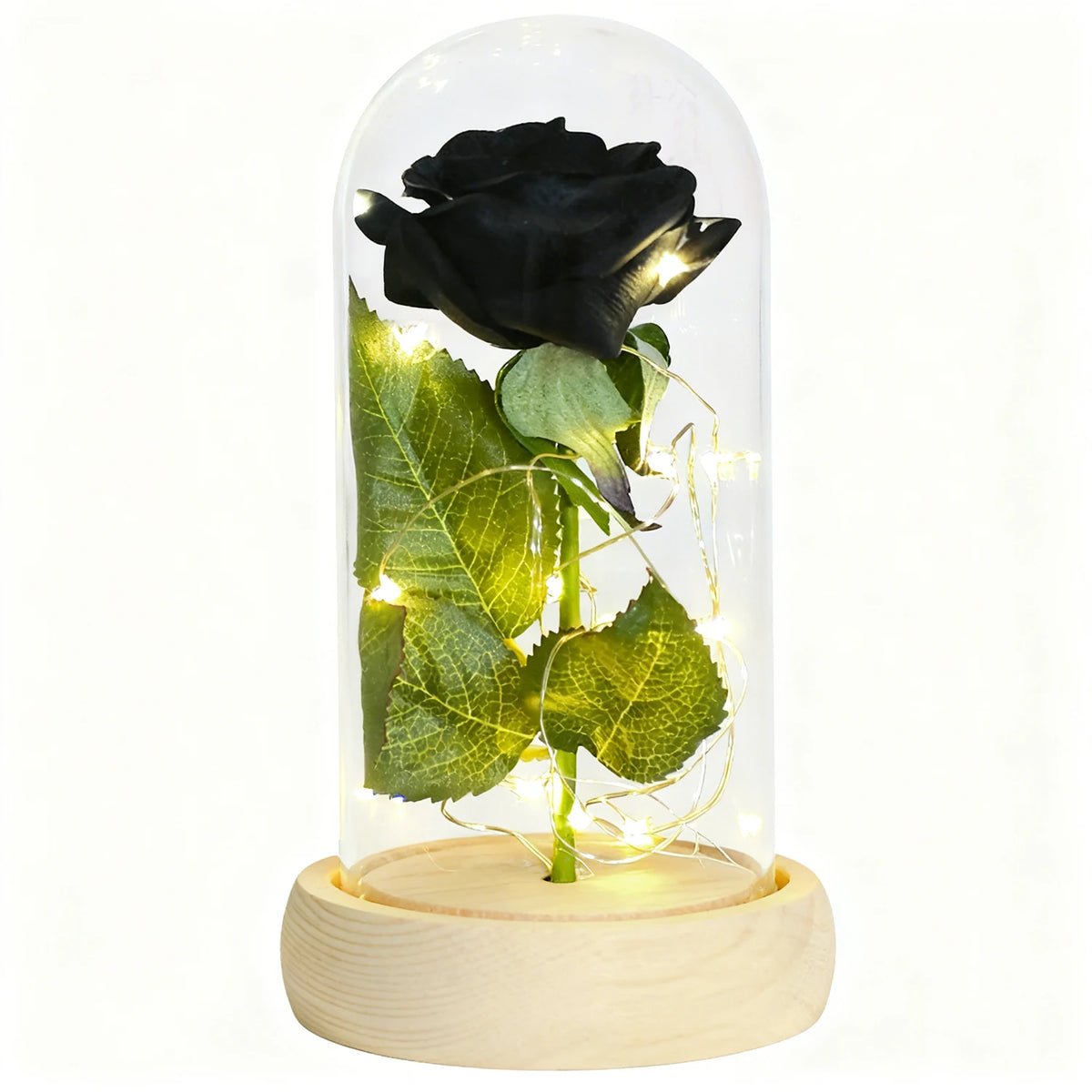 Eternal Rose In Glass Dome Artificial Forever Flower LED Light