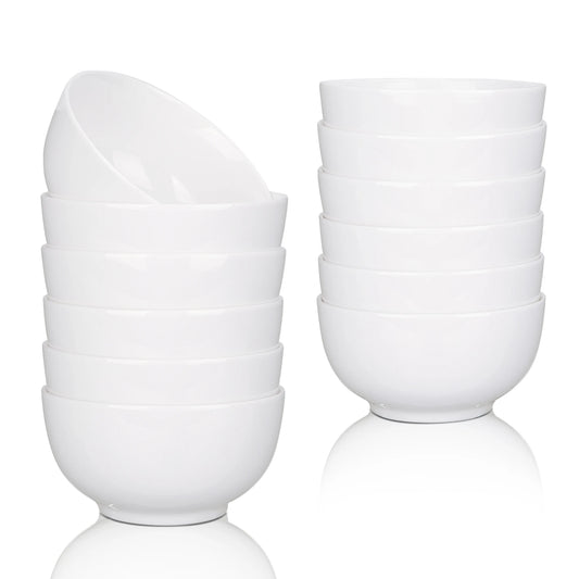 4.5 Inch Ceramic Bowls, 20 OZ White High Quality Porcelain Bowls Microwave, Freezer, Dishwasher Safe....