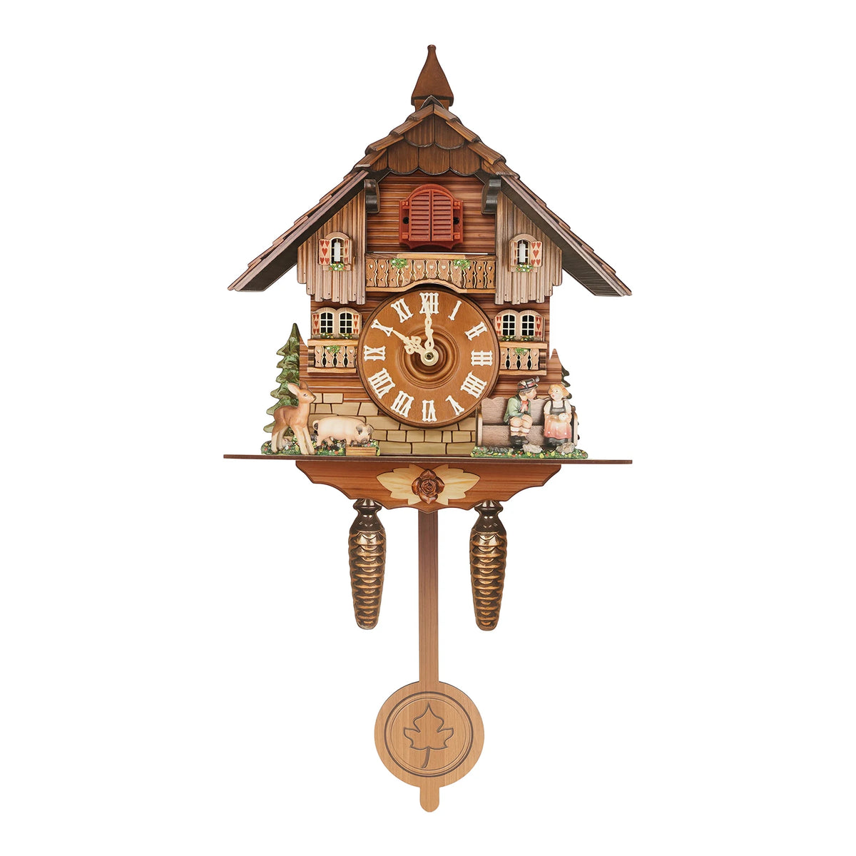 Vintage Wooden Cuckoo Wall Clock with Bird Chime, 25*10*50cm, AA Battery Needed....