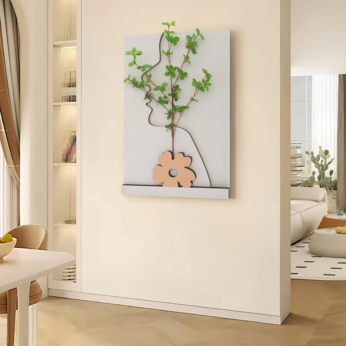 Sandstone LED Wall Art Side Face Sculpture, W 20 Inch's, H 27.5 Inch's