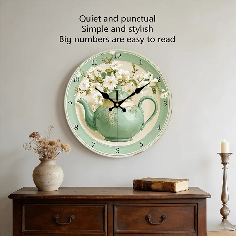 Vintage Green Wall Clock, Fresh Country Style10-Inch, AA Battery Not Included....