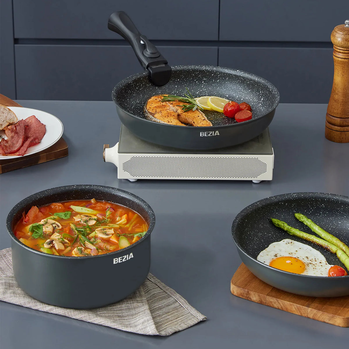 10 Pieces, Induction Cookware Set Nonstick with Removable Handles, Dishwasher Safe.....