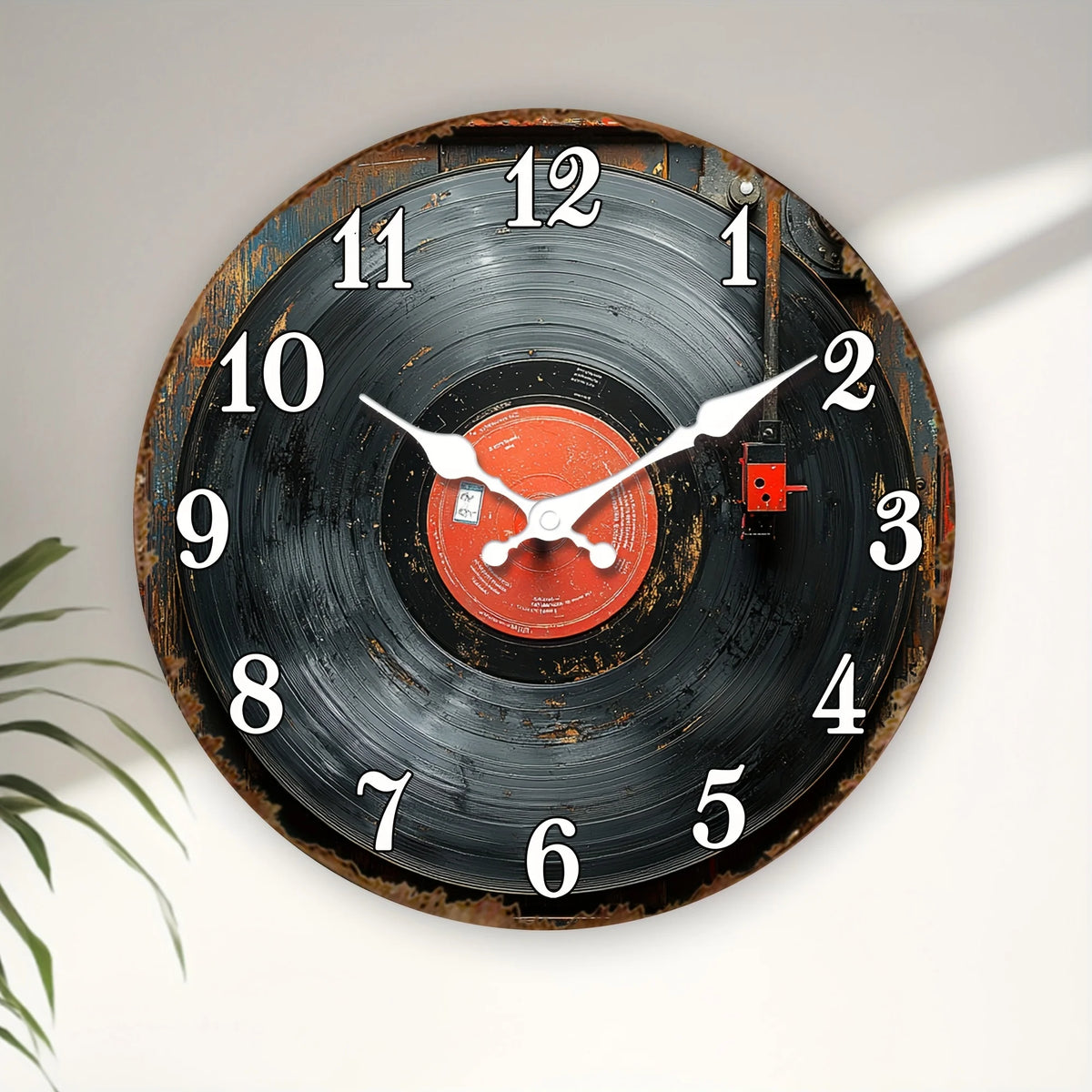 Retro Wooden Wall Clock | Vinyl Record Design, AA Batteries Not Included....