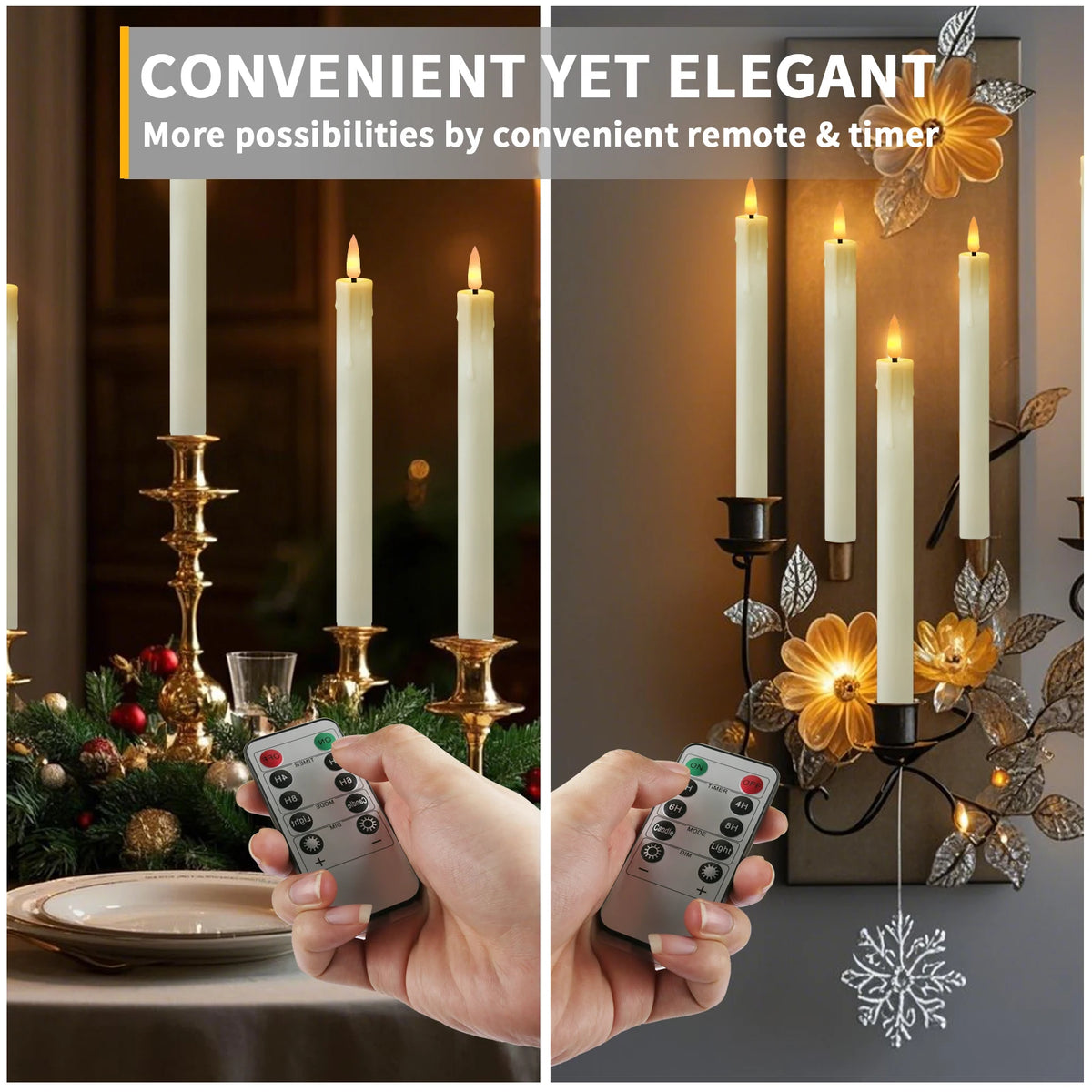 6 Pcs, 9.4 Inch Flameless Candles, Battery Operated Remote Timer 2 AA Battery's Needed...