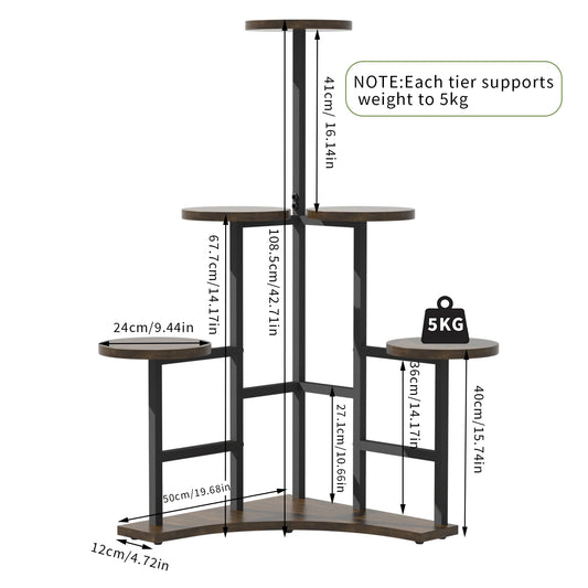 5 Tiered Tall Corner Plant Stand.....