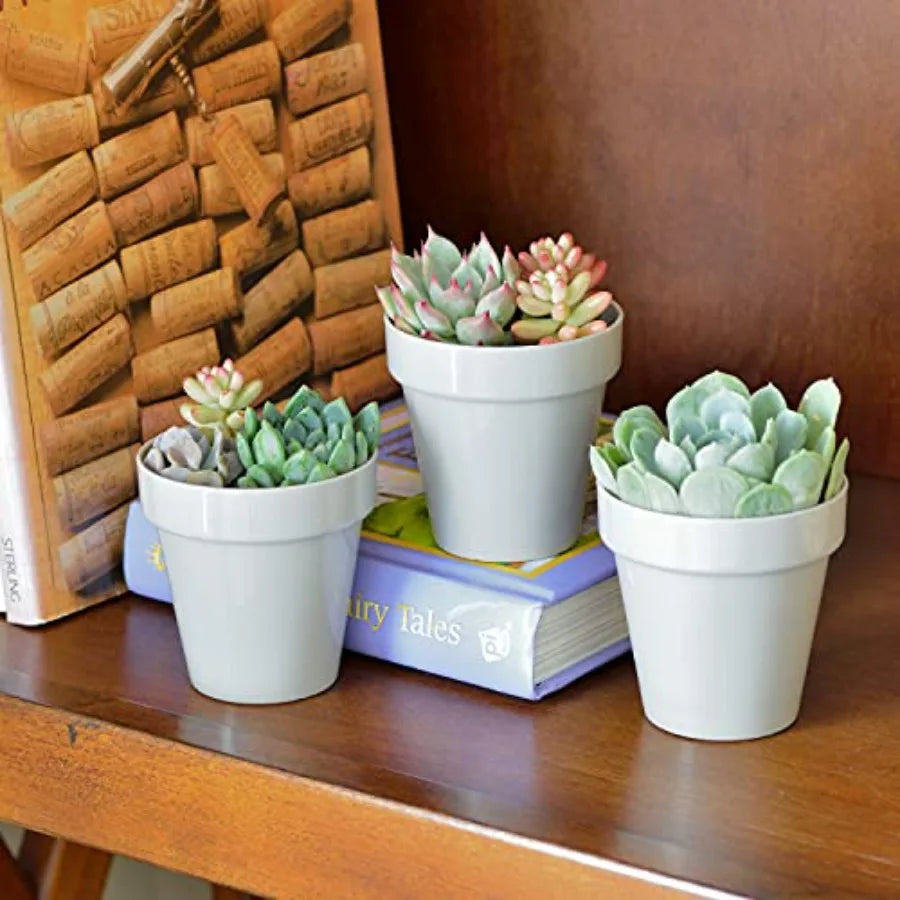 24 Pack 2 Inch Mini Plastic Planters, Indoor Flower Plant Pots...