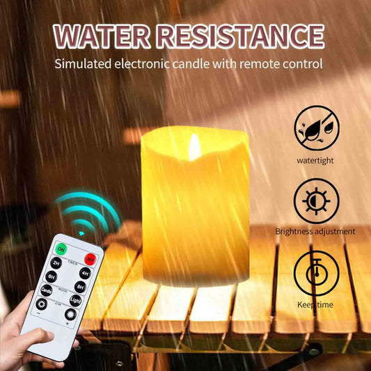 3 Pcs. LED Flickering Flameless Pillar Candles Battery Operated, Remote Control, Needs 2 AA Battery's.....