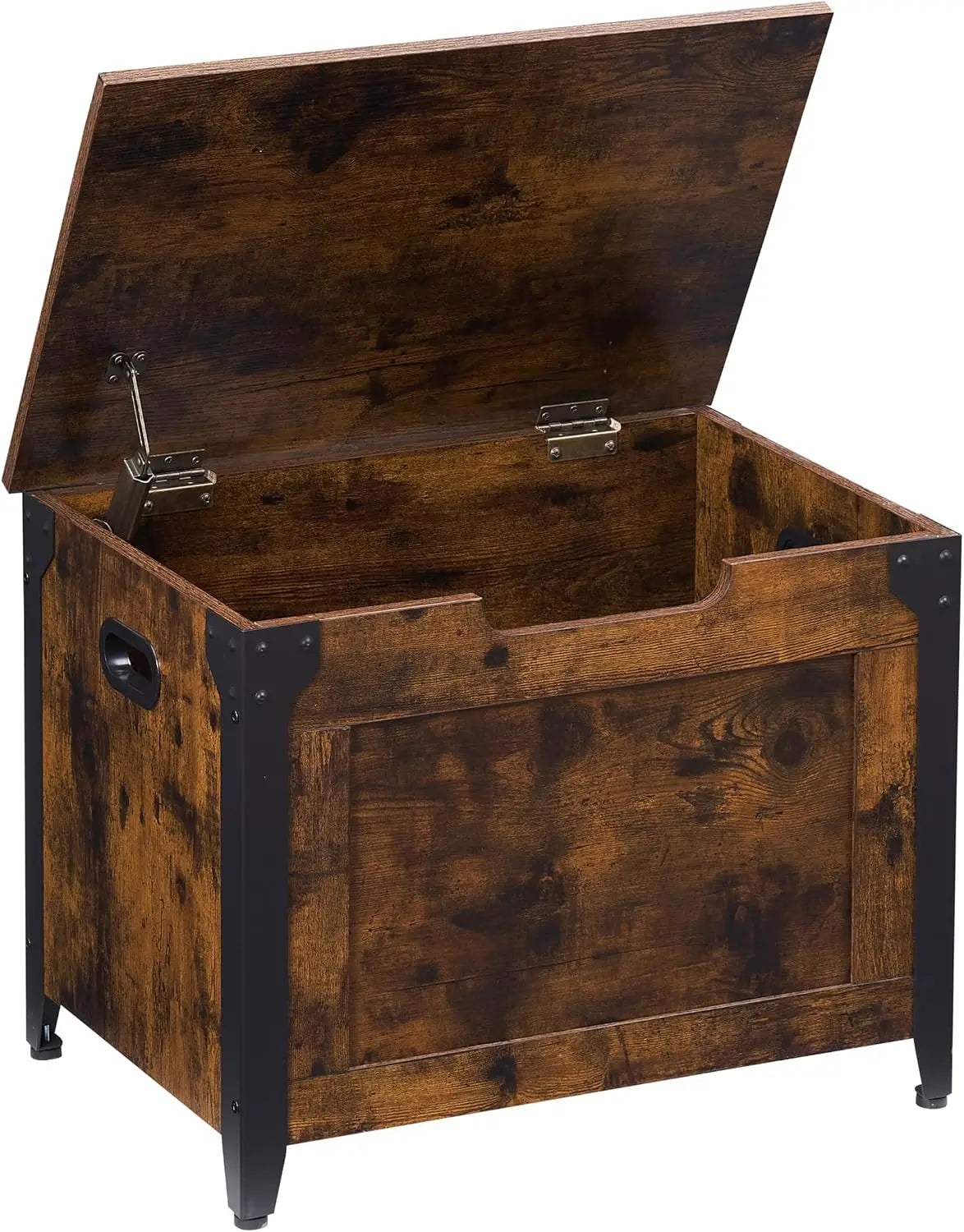 Wooden Storage Trunk with Metal Frame 300lb Weight Capacity