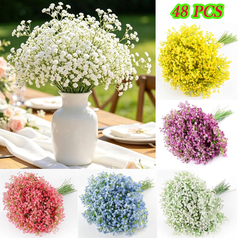 48PCS Baby's-breath Artificial Flowers, Bulk...