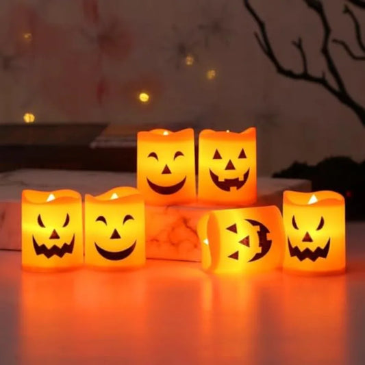 Halloween decoration, flameless candles made of plastic and LED, flickering light