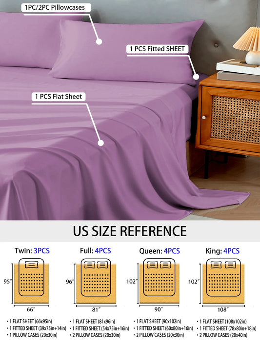 3/4 Piece Bed Sheet Set, Soft, Cooling, Comfortable And Breathable Bedding Set...