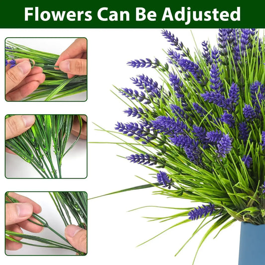 8/16-Pieces Real Touch Lavender Artificial Flower , UV-Resistant for Outdoor