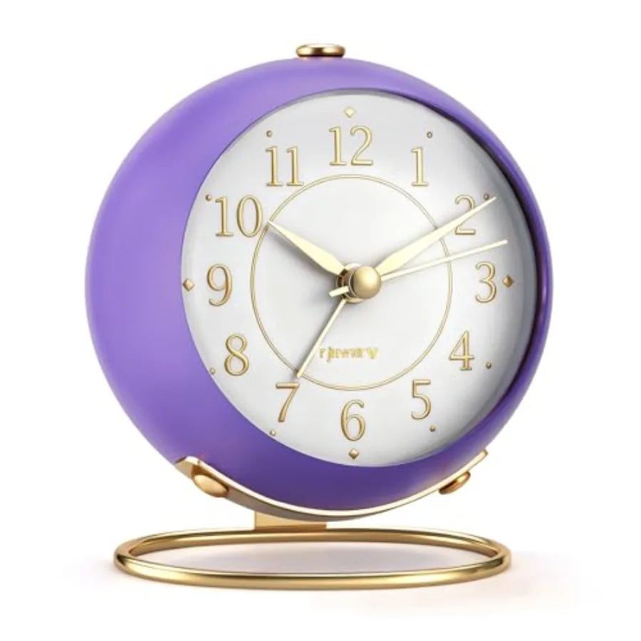 Retro Metal Desk Alarm Clock, Silent Non-Ticking, 6 Colors....