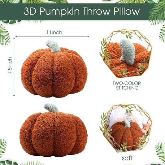 2 Pcs Pumpkin Pillow Fall Decor Cushions