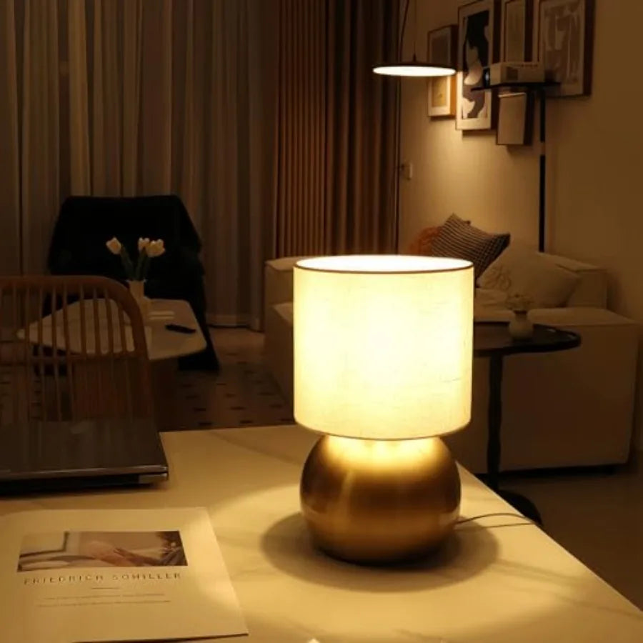 Modern Small Table Lamp Set of 2 with One-Button Inline Switch 10.4 Inches...