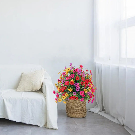 2Pcs Artificial Flower with Stake Indoor Outdoor