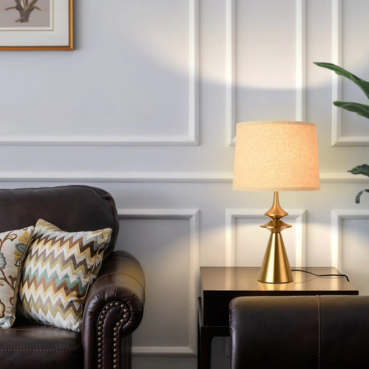 24" Gold Modern Tall Contemporary Table Lamps Single