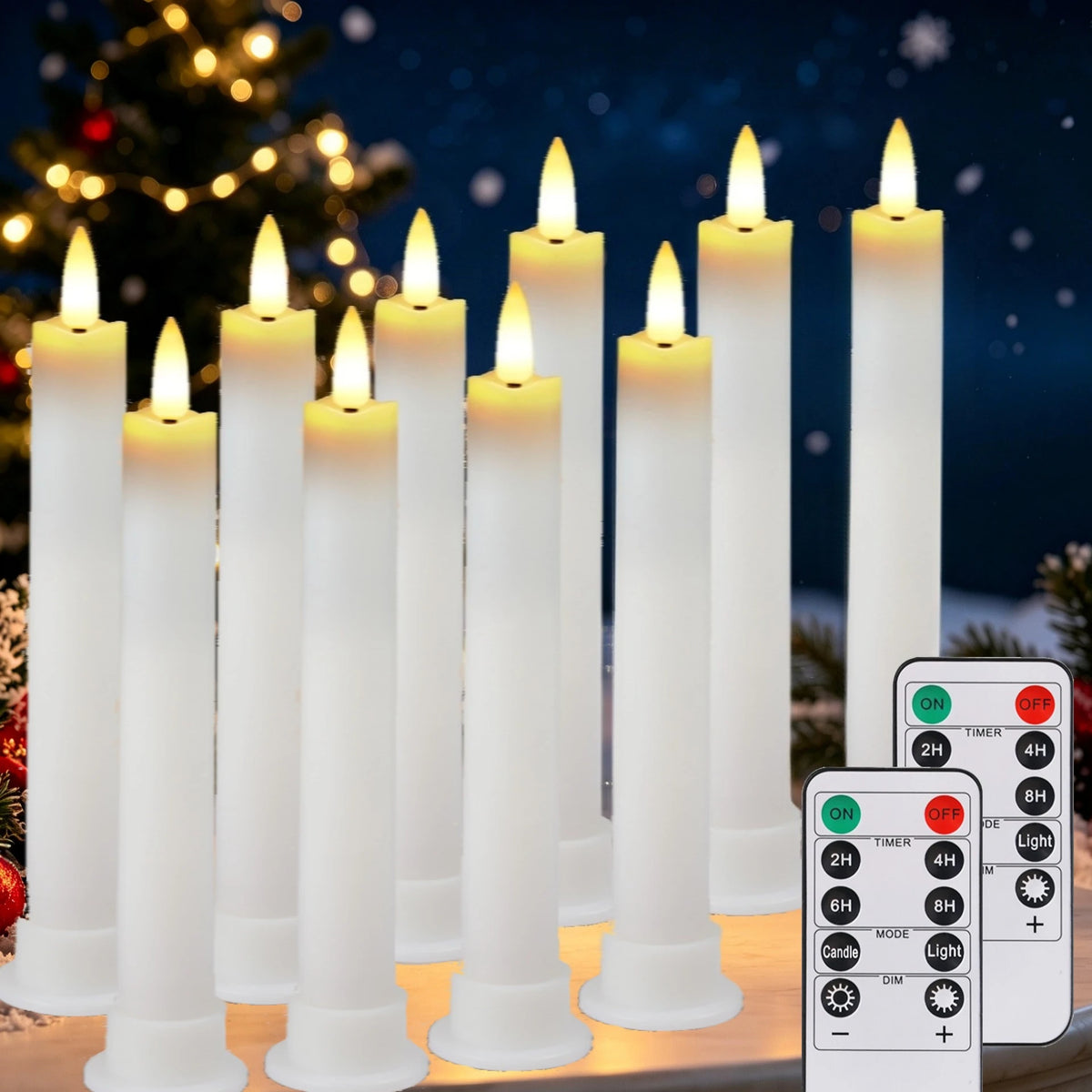6.6 Inch LED Flameless Candles with Remote, 6/12 PCS, 2 AAA Battery's needed, 3D Flickering