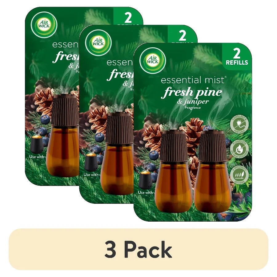 (3 pack) Essential Scented Oil Diffuser Refills, 2 Fragrances Pine and Juniper.....