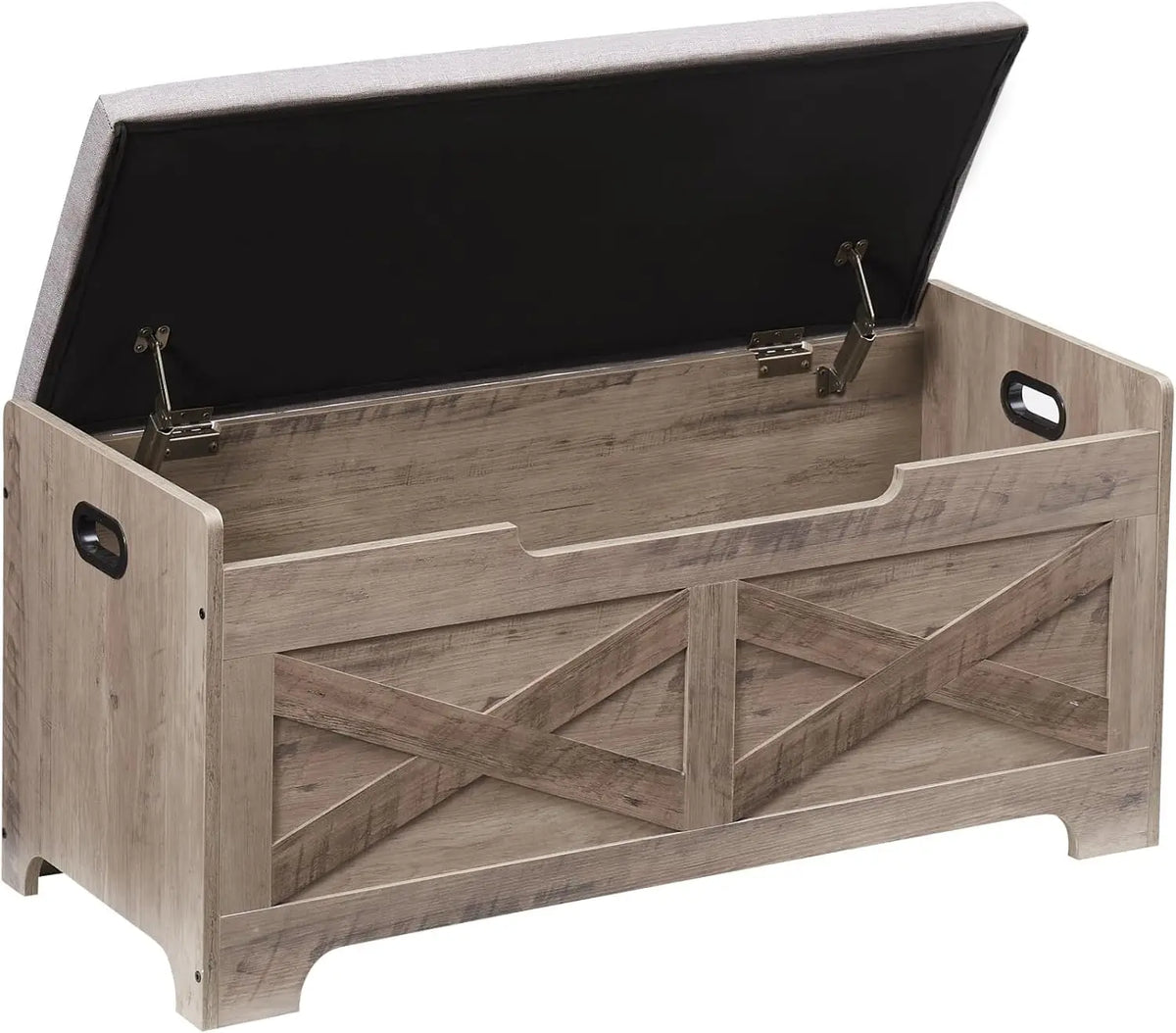 Storage Bench Storage Chest with 2 Safety Hinges Wooden