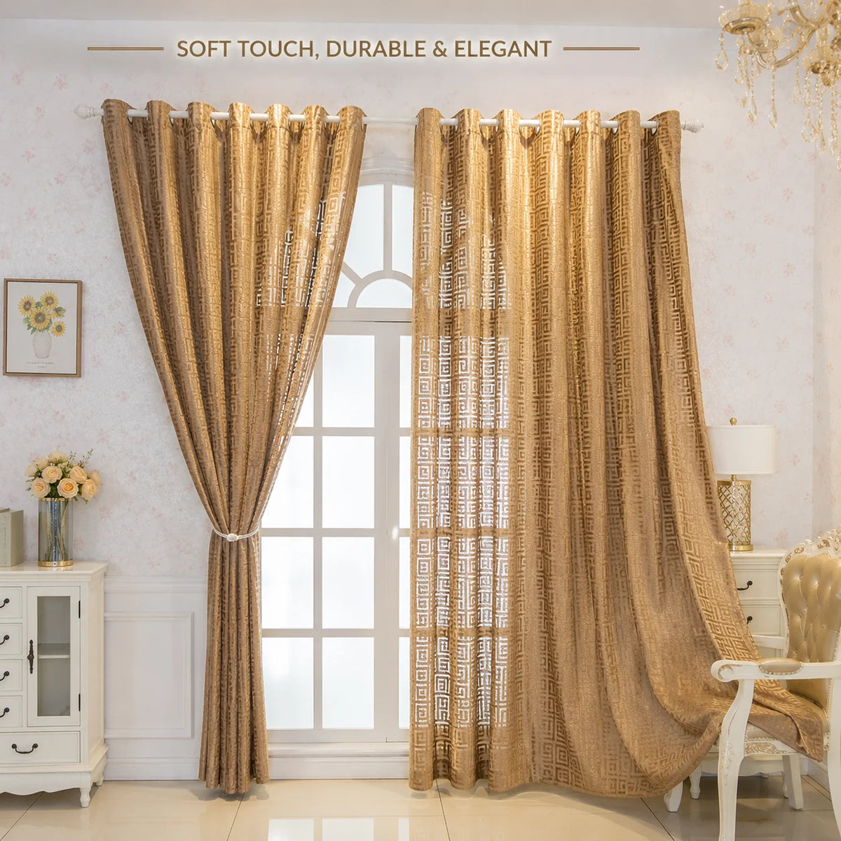 1 Or 2 Panel Embroidered Hollow Out Curtain, Sheer, for Bedroom Living Room, 2 Sizes.....