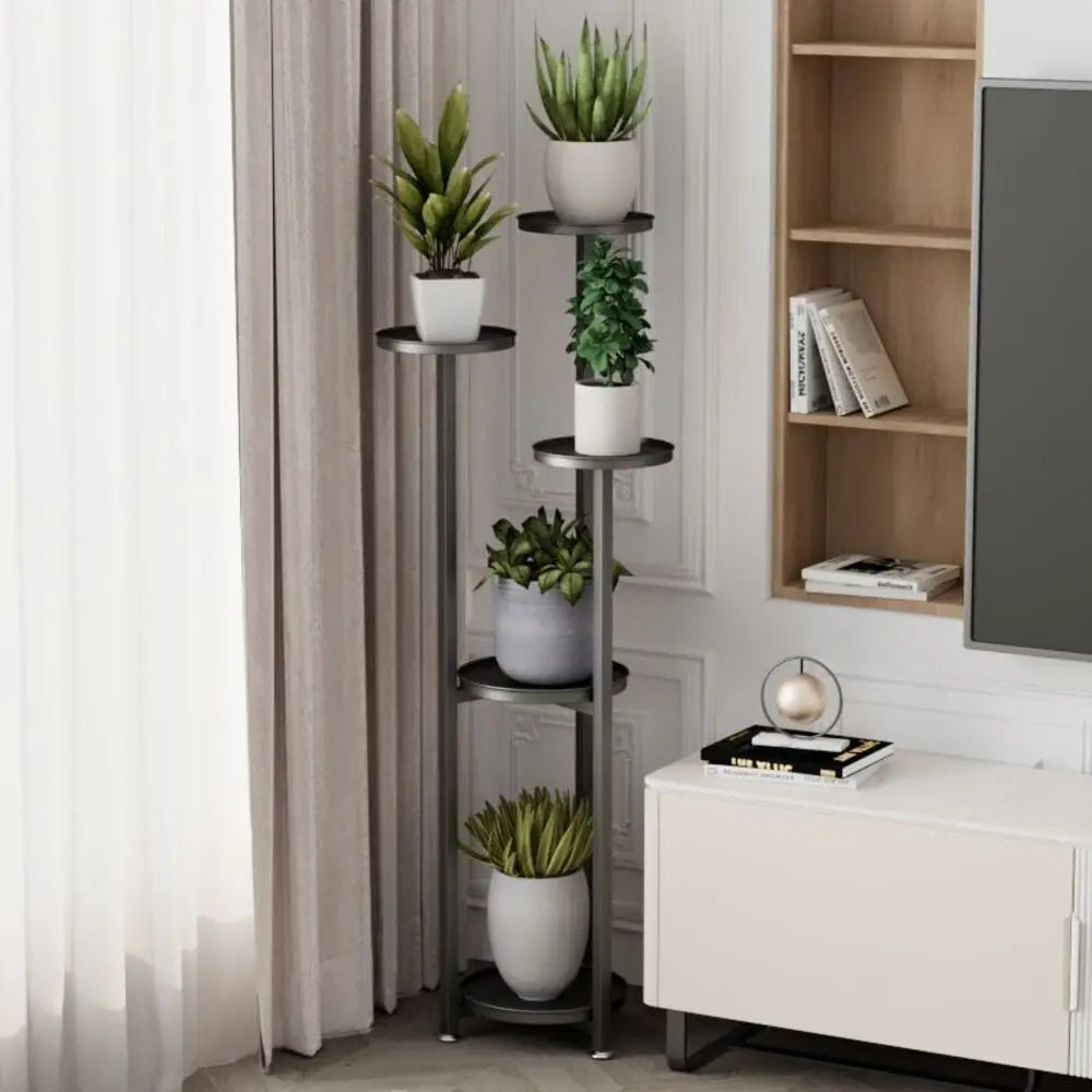 5 Tiered Metal Plant Stand Indoor, with Anti-slip Feet ...