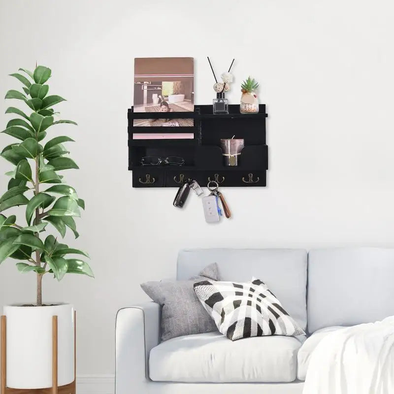 Wooden Hangable Rack With Hooks