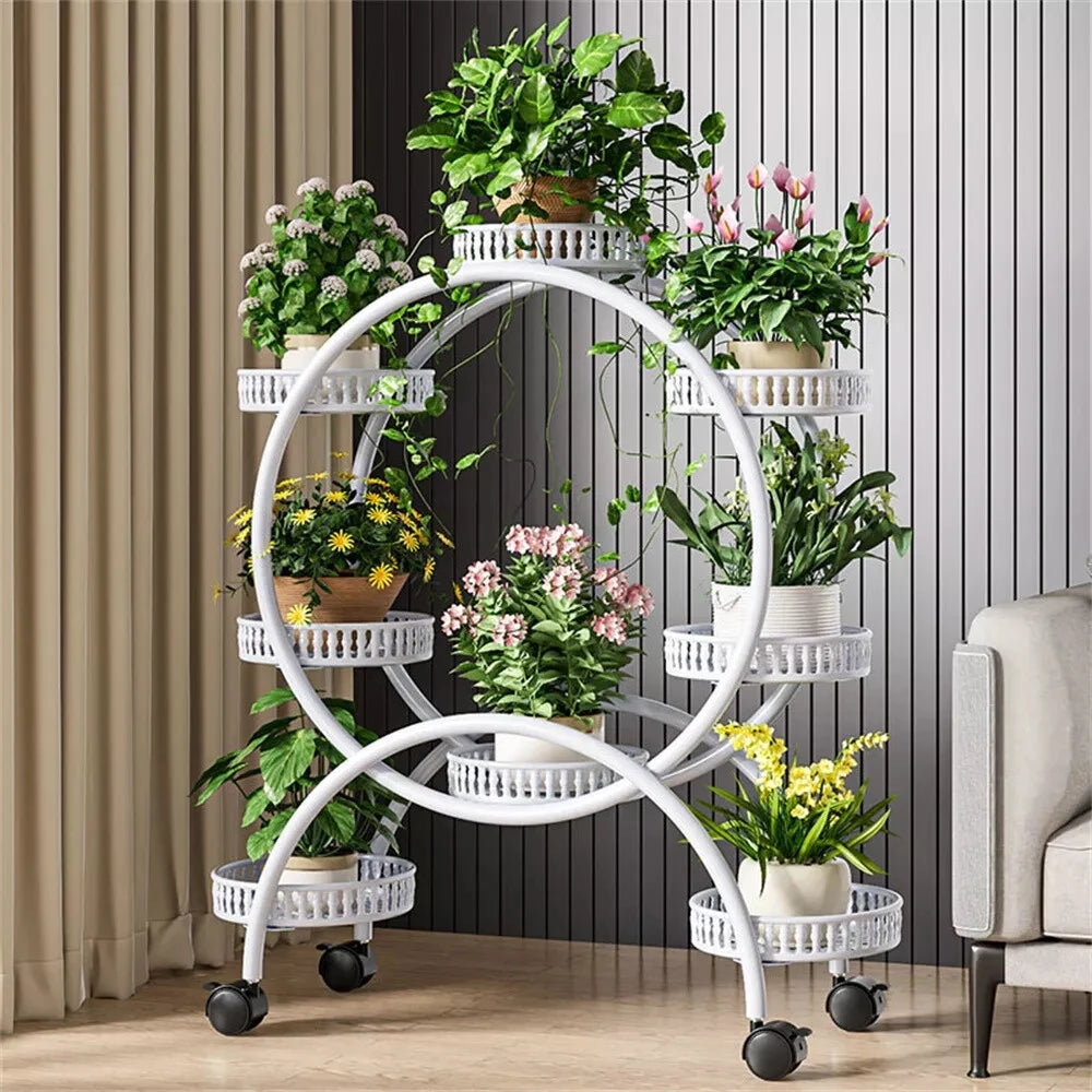 6 Tier Metal Plant Stand With Wheels...