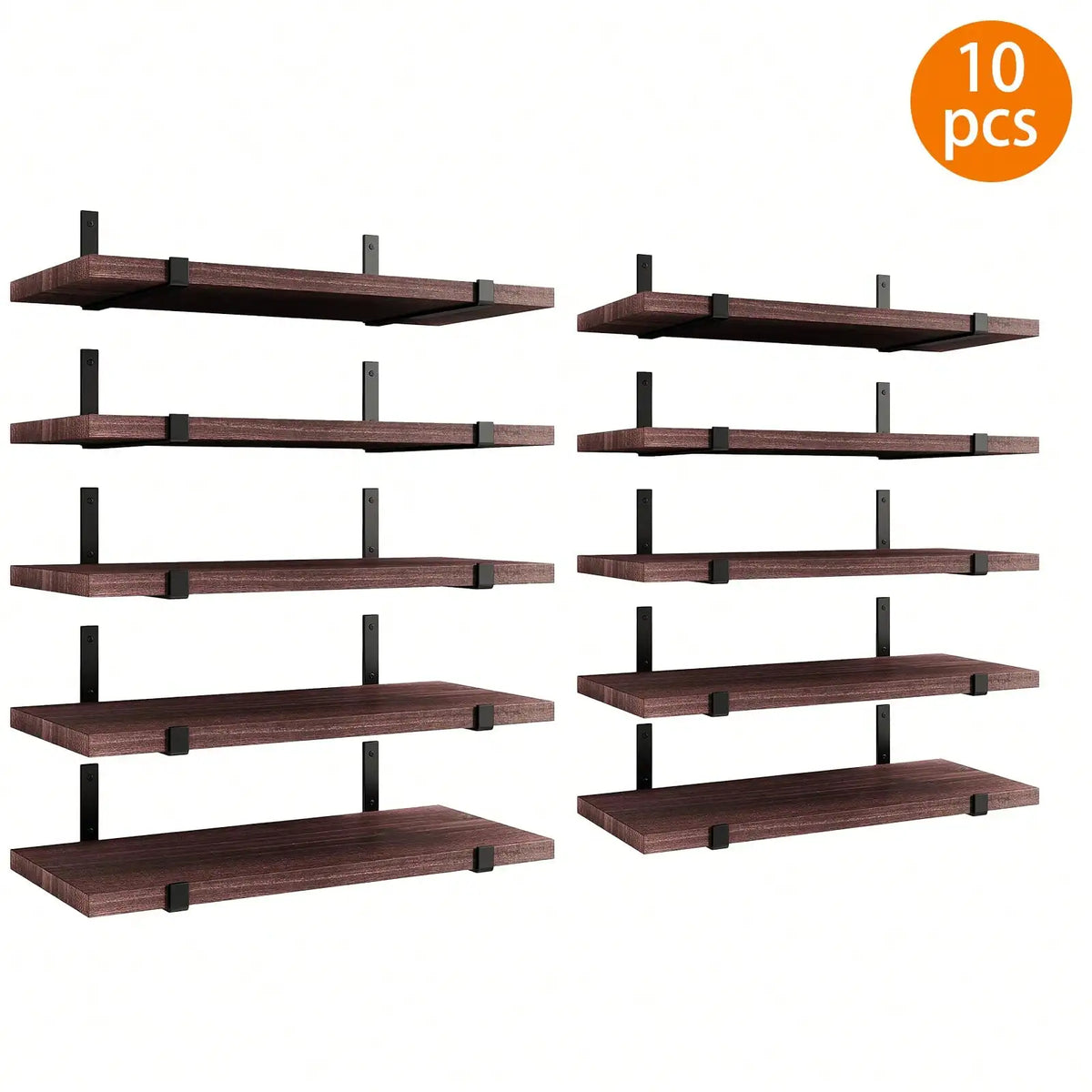 5/10Pcs Floating Shelves, 4.7 In Wide 16 Long with Invisible Brackets, Rustic Wood .......