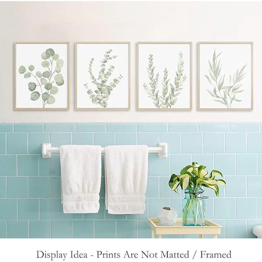4‑Pcs Framed Botanical Canvas Wall Art 8×10 Inch, Boho Wall Decor for Any Room....