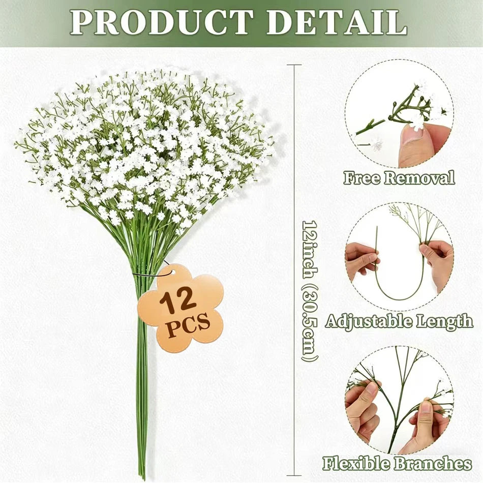 48PCS Baby's-breath Artificial Flowers, Bulk...