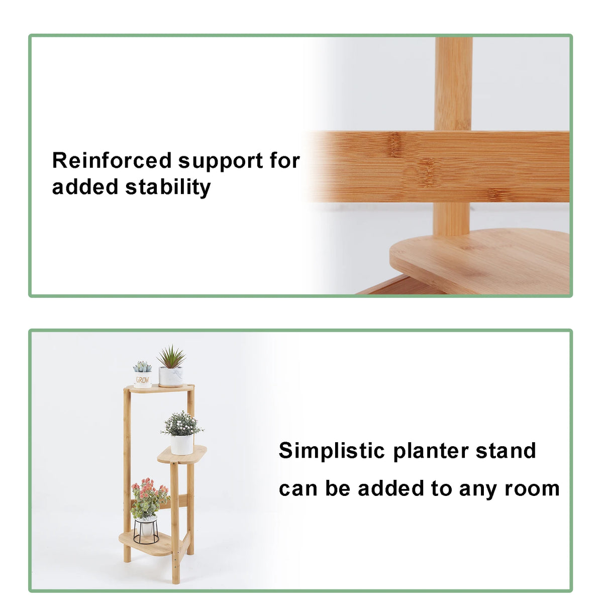 3 Tier Natural Bamboo Plant Stand Indoor Display Rack