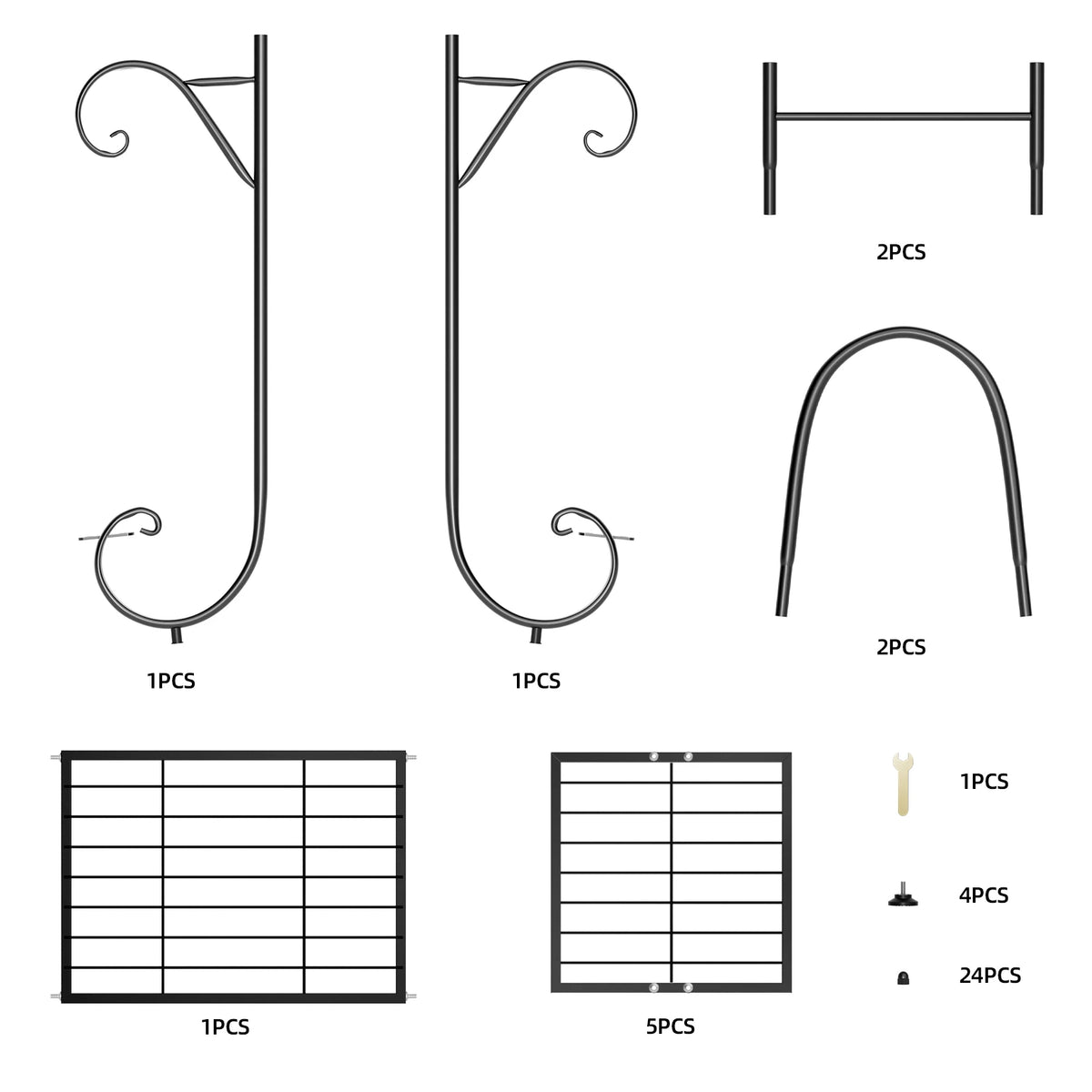 6 Tiers Metal Plant Stand Indoor Outdoor, Anti-rust Black 30.9x9.6x29.3 inch