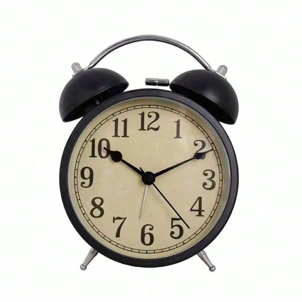 Retro 4.5-Inch Dual Metal Alarm Clock, Bedside Tables