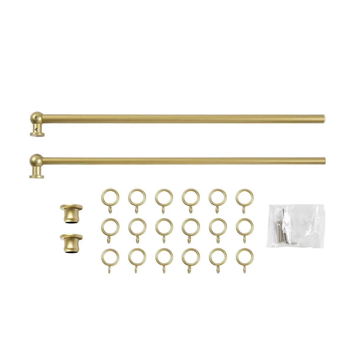 18-28 Inch Adjustable Curtain Rod with Rings, Inside Outside Mount For Kitchen, In Gold Or Black.....