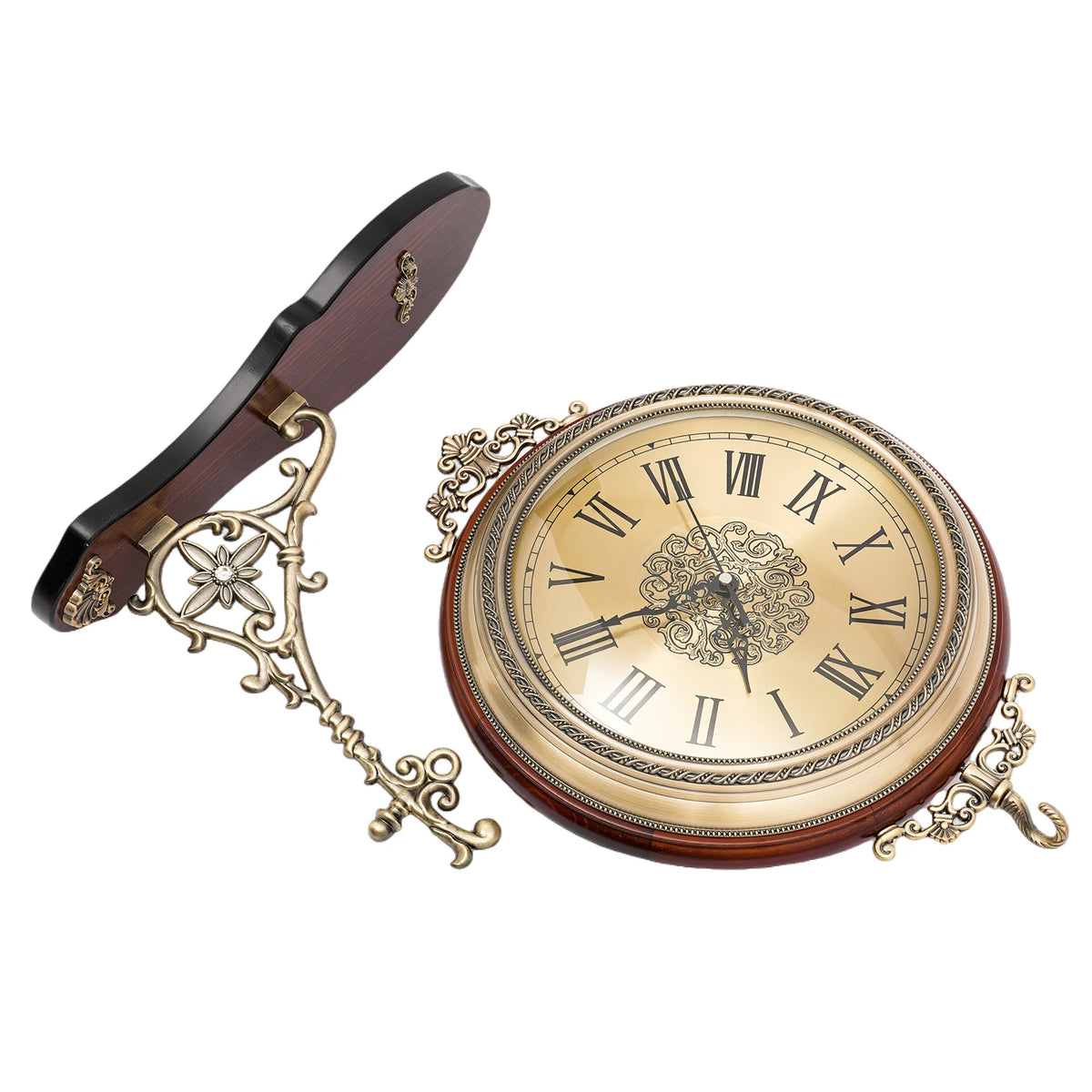 Double-Sided Wall Clock Vintage Style, 12-inch 360° Rotation, AA Battery Needed....