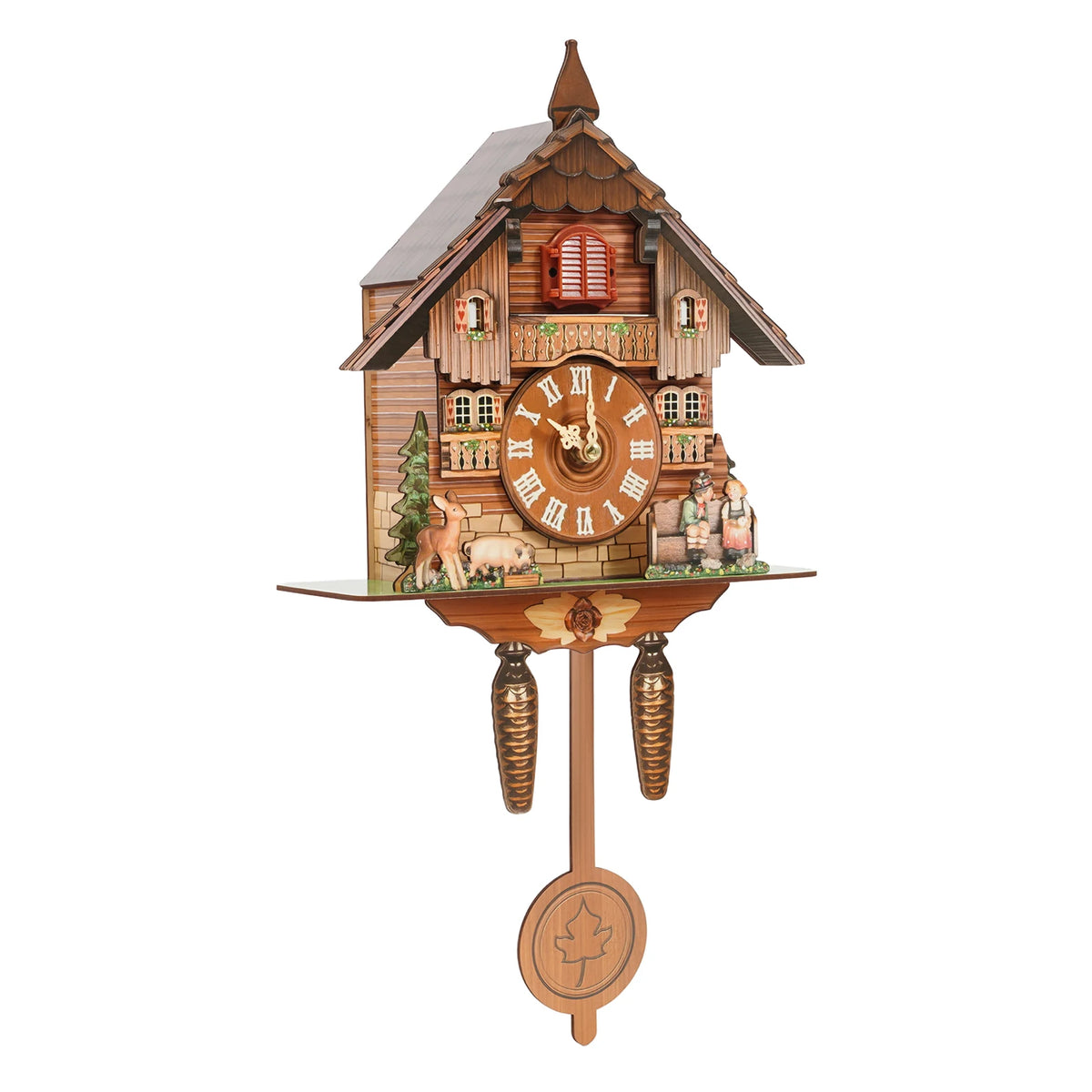 Vintage Wooden Cuckoo Wall Clock with Bird Chime, 25*10*50cm, AA Battery Needed....