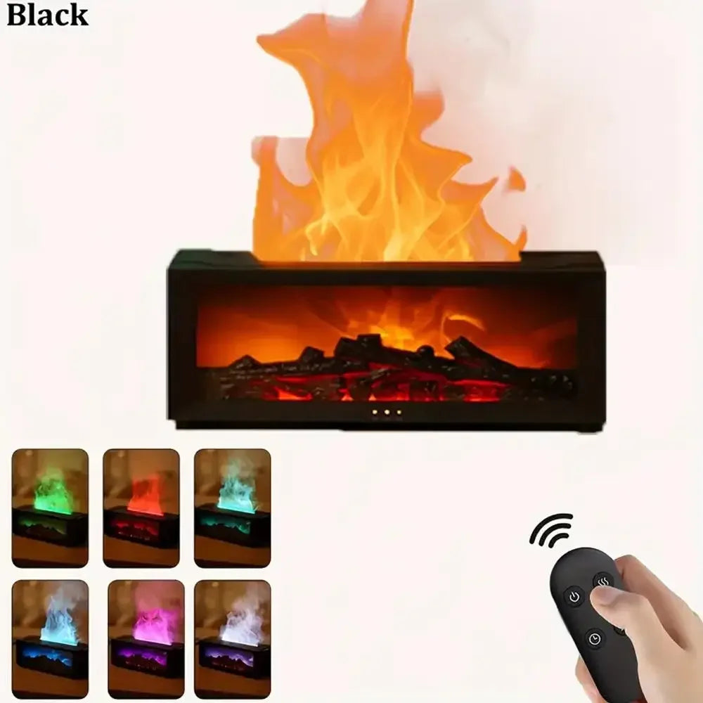 Fireplace Diffuser 6 Color LED Flame Effect, 10 Oz, Remote Timer